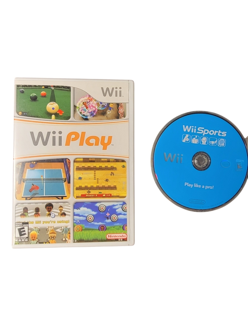 (2) Wii Video Games Wii Play(Complete) & Wii Sports(Disc Only)